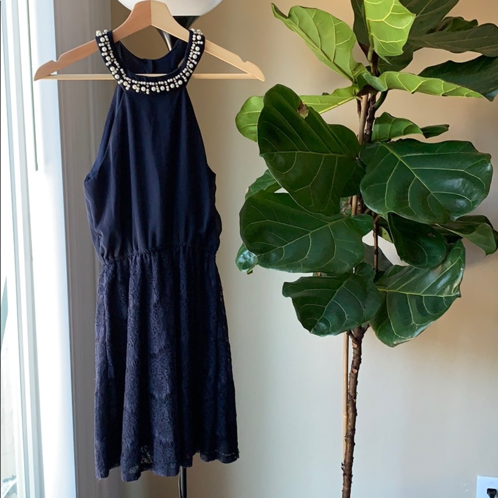 NWOT Blue Rain Lace Dress - Blue